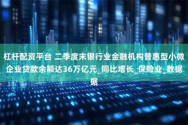 杠杆配资平台 二季度末银行业金融机构普惠型小微企业贷款余额达36万亿元_同比增长_保险业_数据